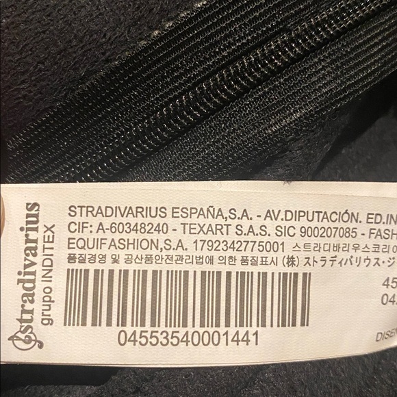 ASOS Stradivarius Faux Vegan Leather Pants Split Front Detail Black Sz 14 - Picture 9 of 11